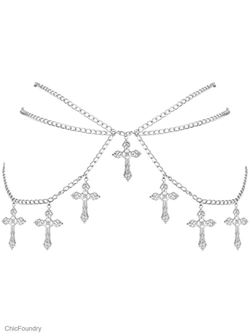 Sacina Gothic Cross Waist Chain Belt Punk Emo Grunge Accessory